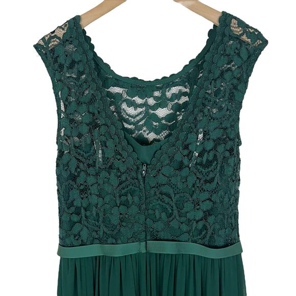 NWT David's Bridal F19328 Bridesmaid Dress in Juniper Green Size 0 - Picture 5 of 8